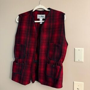 Vintage L.L. Bean Plaid Utility Vest - Wool